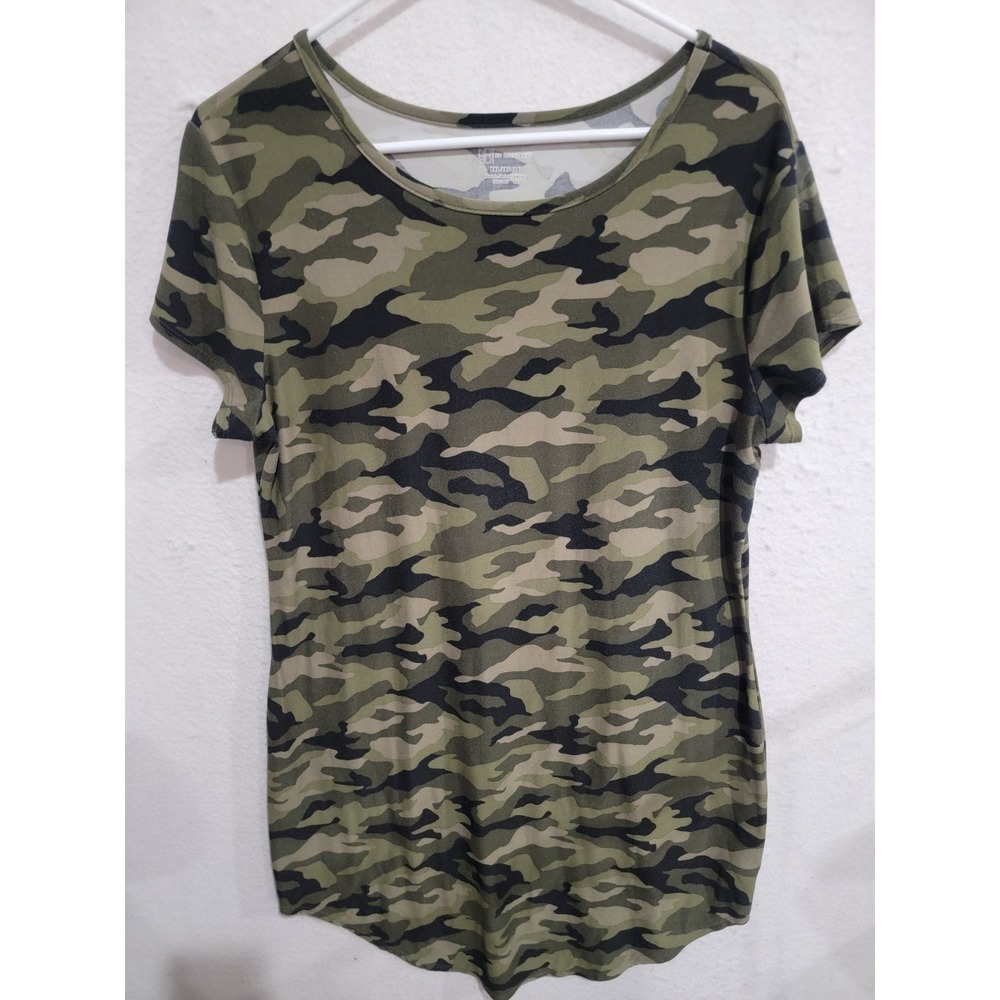 No Boundaries Womens 2X XXL Camo T-Shirt Dress Short Sleeve Green Camouflage